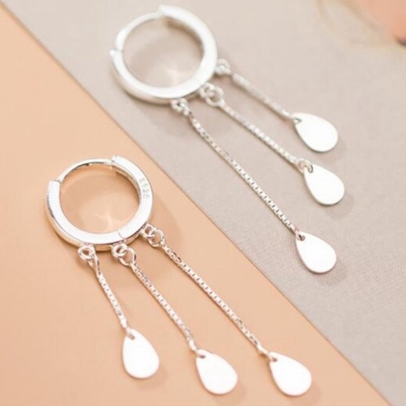 Jewelry - NEW 925 STERLING SILVER TASSEL HOOP EARRINGS, WONDERFUL EARRINGS, WOW EARRINGS